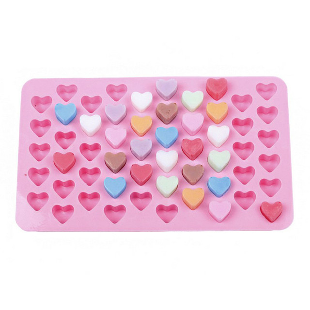 Silikonowa forma do ciasta w kształcie serca z 55 otworami do wypieku dekoracji czekoladowych - gadżet kuchenny DIY - Wianko - 4