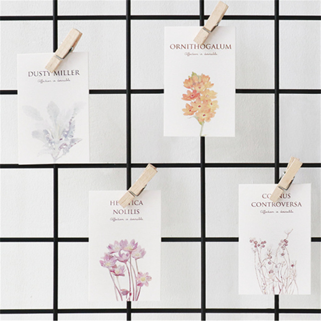 Ręcznie malowane kwiaty - 28 sztuk/zestaw - Kawaii karty biurowe - Mini pocztówka dla ucznia - Wianko - 4
