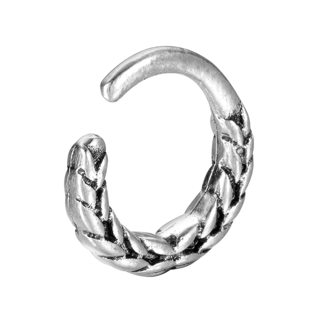 QIMING Tribal - fałszywy kolczyk w nosie, biżuteria do ciała, klip bez przekłuwania uszu, moda artystyczna, Indian Rings - Wianko - 2