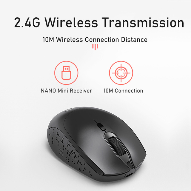 Adol MS001 - Bezprzewodowa mysz 2.4G ergonomiczna do gier 1200DPI z odbiornikiem USB - dla domu i biura - laptop - Wianko - 4