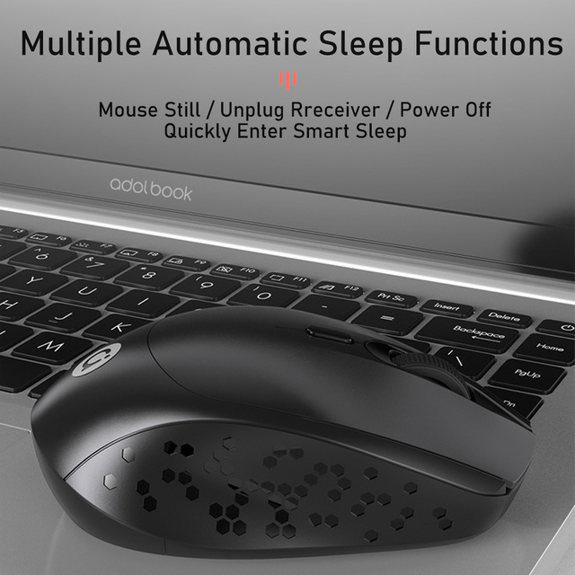 Adol MS001 - Bezprzewodowa mysz 2.4G ergonomiczna do gier 1200DPI z odbiornikiem USB - dla domu i biura - laptop - Wianko - 7