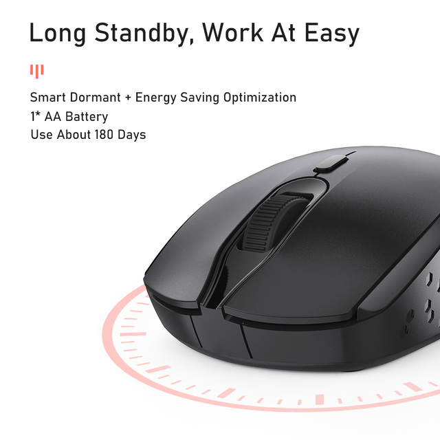 Adol MS001 - Bezprzewodowa mysz 2.4G ergonomiczna do gier 1200DPI z odbiornikiem USB - dla domu i biura - laptop - Wianko - 6
