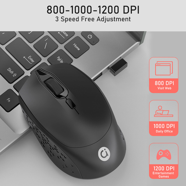 Adol MS001 - Bezprzewodowa mysz 2.4G ergonomiczna do gier 1200DPI z odbiornikiem USB - dla domu i biura - laptop - Wianko - 5