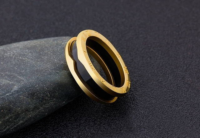 Mężczyźni pierścień z cyfrą rzymską w klasycznym stylu, wykonany z dwuwarstwowej stali nierdzewnej, w kolorze złota lub różowego złota - rozmiar opcjonalny - Wianko - 3
