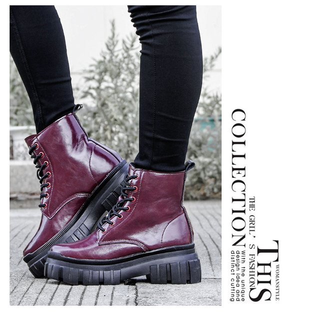 BONY 2022 Nowe projektantki brytyjskie botki Vintage dla kobiet - wysokie pluszowe buty na zimę, platformowe botki - Wianko - 12