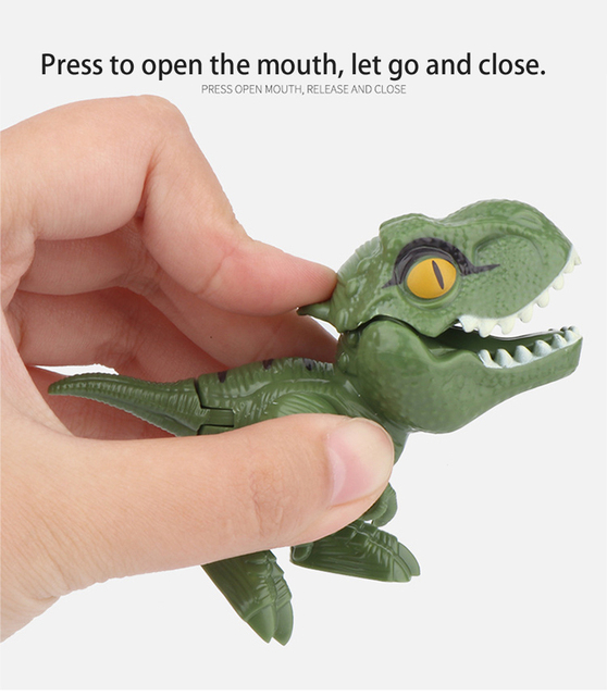 1 sztuk nowy kreatywny Fidget Model dinozaura Finger dinozaur zabawki Tricky jurajski Tyrannosaurus interaktywne gryzienie ręcznie Kid dziecko prezent - Wianko - 3