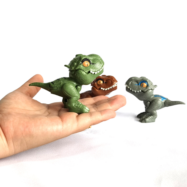 1 sztuk nowy kreatywny Fidget Model dinozaura Finger dinozaur zabawki Tricky jurajski Tyrannosaurus interaktywne gryzienie ręcznie Kid dziecko prezent - Wianko - 5