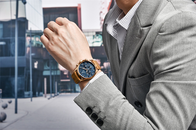 Zegarek kwarcowy 2021 nowej kolekcji dla mężczyzn - luksusowa marka, chronograf, wodoodporny, ze świetlnym wyświetlaczem, skórzany pasek - prezent dla mężczyzny - reloj hombre - Wianko - 2