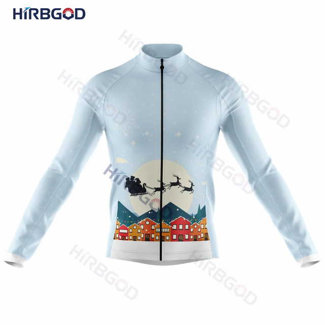 Męska koszulka rowerowa dżersej HIRBGOD 2022, długi rękaw, oddychająca, szybkoschnąca - jesienne turystyczne rowerowanie - Wianko - 4
