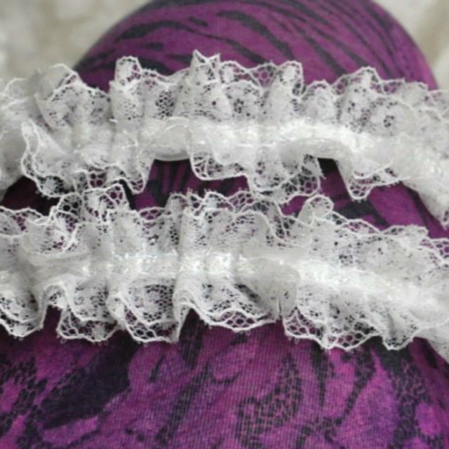 Biało-czarna plisowana koronka szyfonu bawełniana z haftowaną tiulową tkaniną wstążką do szycia DIY - Wianko - 8