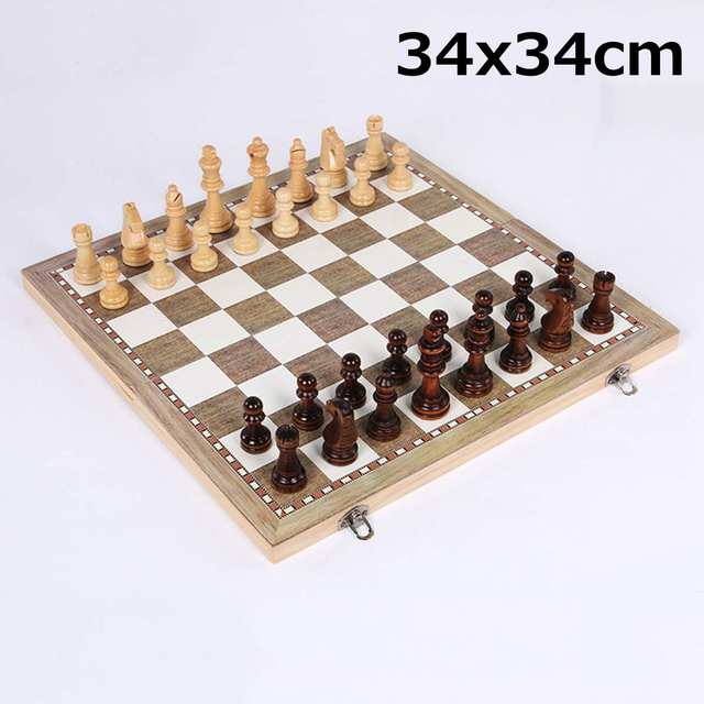 Zestaw szachów Backgammon 3w1 NewDesign - drewniane szachy i warcaby, deska 44X44CM - Wianko - 8