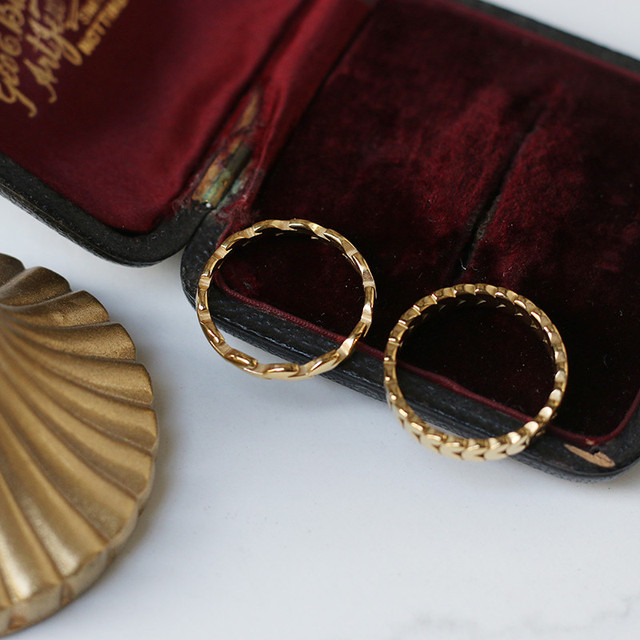 Pierścień ze stali tytanowej YUN RUO Vintage, ozdobiony geometrią złotych liści pszenicy, pozłacany 18K, biżuteria elegancka dla kobiet - Wianko - 5