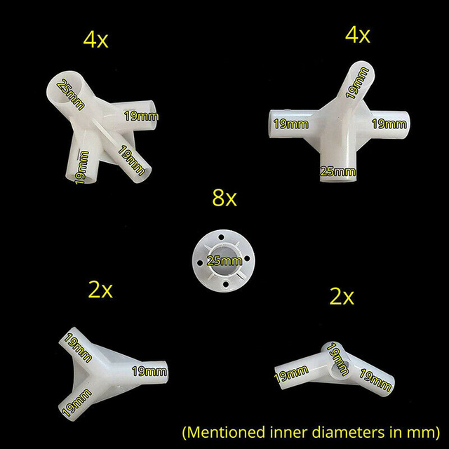 Zestaw 20 sztuk części zamiennych do 3x9m altany markizy, złącze 25/19mm, dla namiotu odkrytego campingu, rogi i centrum - Wianko - 2