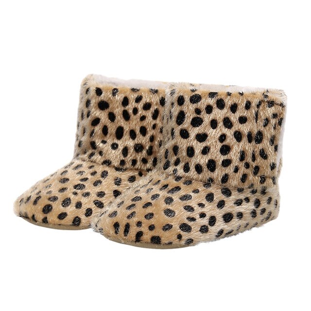 Buciki Niemowlęce Leopard - Wygodne, Pluszowe Śniegowce dla Dziewczynki - Wianko - 10