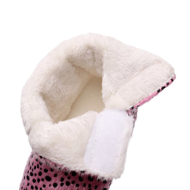 Buciki Niemowlęce Leopard - Wygodne, Pluszowe Śniegowce dla Dziewczynki - Wianko - 22