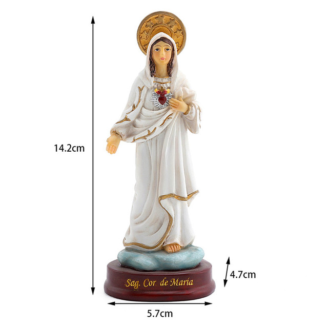 Posąg Maryi Panny z żywicy - dekoracja religijna do kościoła i domu - Wianko - 1