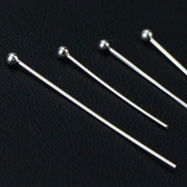 Plated Eye head Pins - zestaw 100 sztuk płaskich szpil z główką kulkową do tworzenia biżuterii (16-50mm) - Wianko - 9
