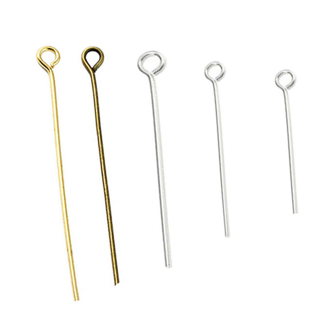 Plated Eye head Pins - zestaw 100 sztuk płaskich szpil z główką kulkową do tworzenia biżuterii (16-50mm) - Wianko - 3
