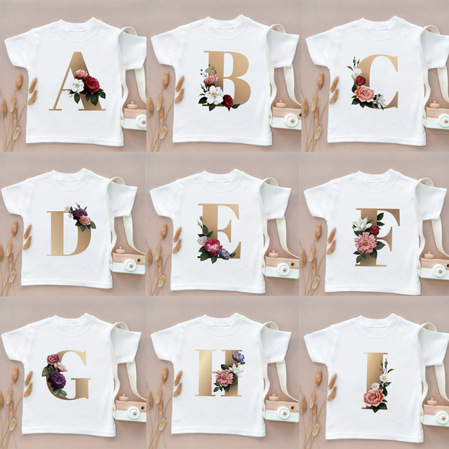 Nowość 2021 Letters Plant Kawaii Koszulka Dziecięca Unisex z Nadrukiem Casual T-shirt - Krótki Rękaw - Wianko - 1