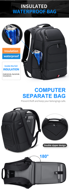 Fenruien - wodoodporny plecak z USB do ładowania, zabezpieczony przed kradzieżą, dedykowany dla mężczyzn, pasujący do laptopa 15.6 Cal, podróżny o dużej pojemności - Wianko - 10