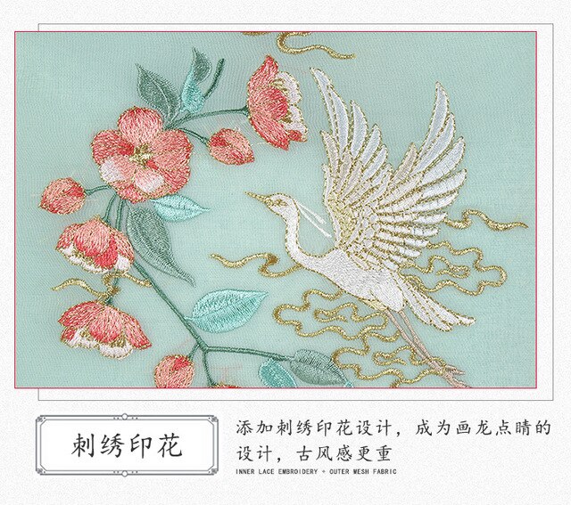 Torba podróżna z lnianego organzy, haftowany motyw kwiatowy, prosty chiński styl, drewniana rama - Wianko - 9