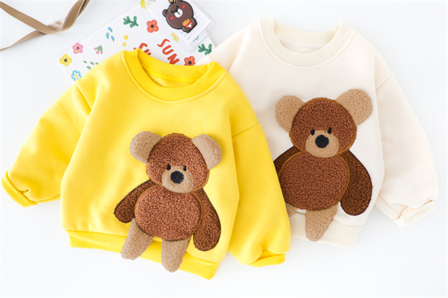Zestaw ubrań zimowych dla niemowląt HYLKIDHOUSE dla chłopców i dziewczynek - niedźwiedzie, pluszowe topy i spodnie - Wianko - 8
