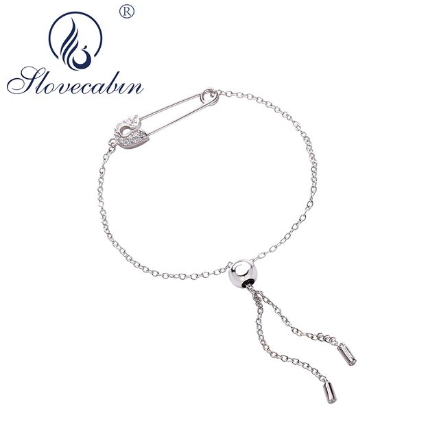 Slovecabin oryginalna bransoletka łańcuch z regulowaną agrafką, wykonana z wysokiej jakości grzywnej biżuterii ze srebra 925, dla kobiet - Wianko - 1