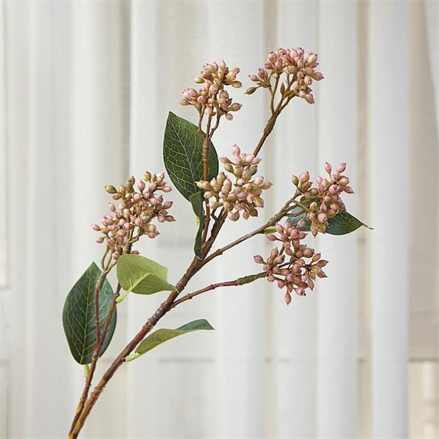 Fałszywa pojedyncza łodyga dzikie owoce, 24.41 długość, symulacja plastikowy mini kwiat, dekoracja na ślub i do domu, sztuczne rośliny - Wianko - 2