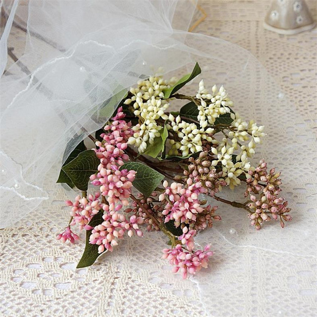 Fałszywa pojedyncza łodyga dzikie owoce, 24.41 długość, symulacja plastikowy mini kwiat, dekoracja na ślub i do domu, sztuczne rośliny - Wianko - 13