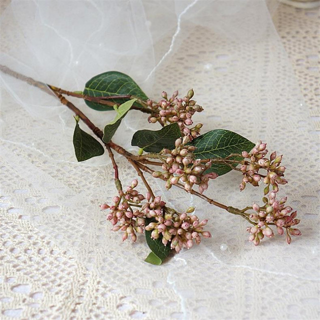 Fałszywa pojedyncza łodyga dzikie owoce, 24.41 długość, symulacja plastikowy mini kwiat, dekoracja na ślub i do domu, sztuczne rośliny - Wianko - 7