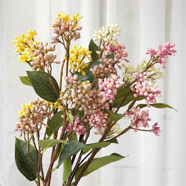 Fałszywa pojedyncza łodyga dzikie owoce, 24.41 długość, symulacja plastikowy mini kwiat, dekoracja na ślub i do domu, sztuczne rośliny - Wianko - 14