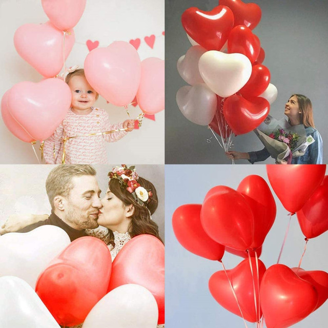 10 lateksowych balonów w kształcie serca - dekoracje ślubne, walentynkowe, urodzinowe - Wianko - 1