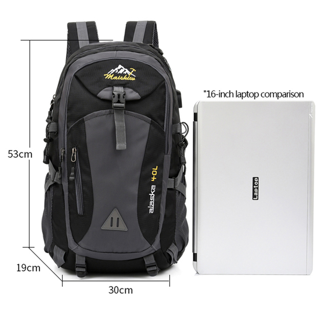 Wodoodporny plecak turystyczny uniseks z ładowarką USB - 40L - Wianko - 16