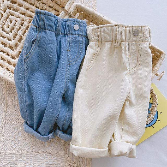 Spodnie dżinsowe dla chłopców 0-3 lata, miękkie, koreańska wersja, wysoka talia, duże rozmiary - Wianko - 4