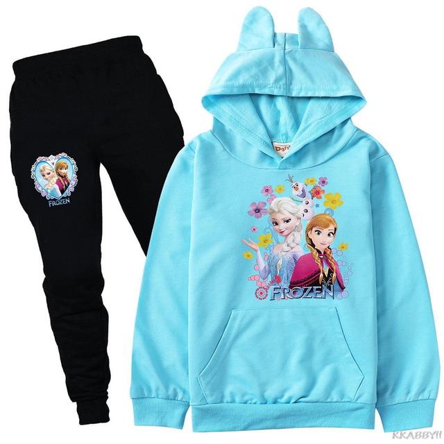 Dziecięcy garnitur odzieży Disney Frozen dla chłopców i dziewcząt: spodnie, bluza z kapturem i sweter Casual Jogging Pant - Wianko - 9