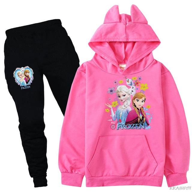 Dziecięcy garnitur odzieży Disney Frozen dla chłopców i dziewcząt: spodnie, bluza z kapturem i sweter Casual Jogging Pant - Wianko - 10