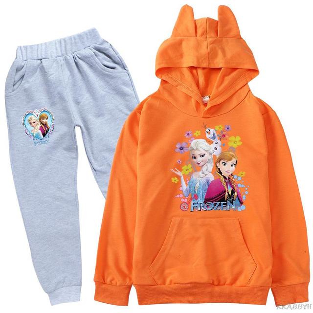 Dziecięcy garnitur odzieży Disney Frozen dla chłopców i dziewcząt: spodnie, bluza z kapturem i sweter Casual Jogging Pant - Wianko - 5