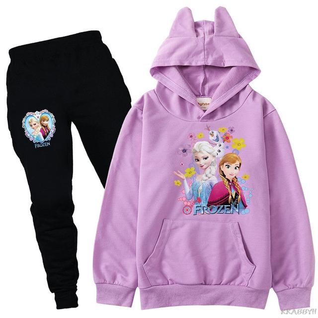Dziecięcy garnitur odzieży Disney Frozen dla chłopców i dziewcząt: spodnie, bluza z kapturem i sweter Casual Jogging Pant - Wianko - 8