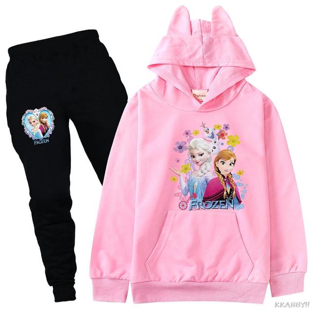 Dziecięcy garnitur odzieży Disney Frozen dla chłopców i dziewcząt: spodnie, bluza z kapturem i sweter Casual Jogging Pant - Wianko - 7