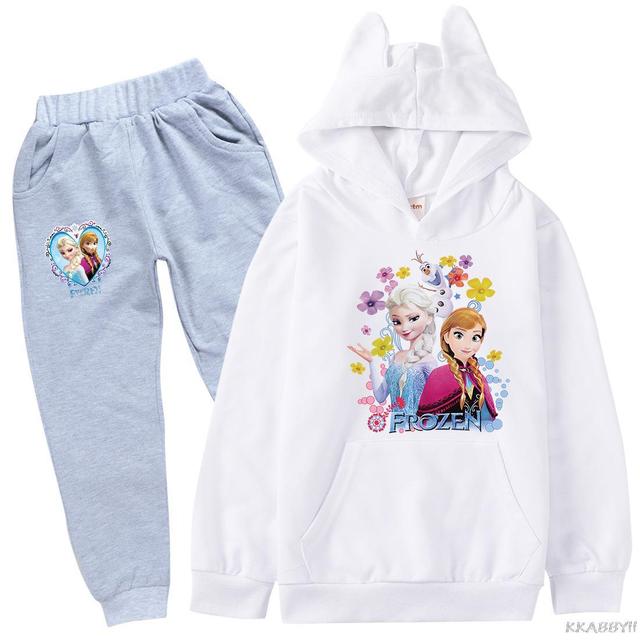 Dziecięcy garnitur odzieży Disney Frozen dla chłopców i dziewcząt: spodnie, bluza z kapturem i sweter Casual Jogging Pant - Wianko - 6