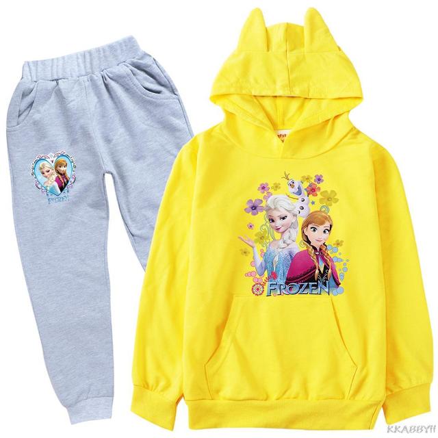 Dziecięcy garnitur odzieży Disney Frozen dla chłopców i dziewcząt: spodnie, bluza z kapturem i sweter Casual Jogging Pant - Wianko - 3