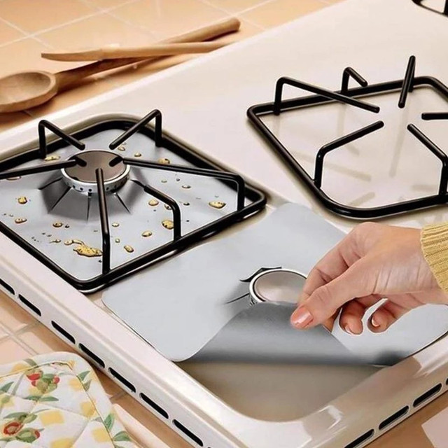 Folia ochronna na kuchenkę gazową z folii aluminiowej - mata kuchenna do czyszczenia linii palników - akcesoria do naczyń kuchennych - Wianko - 12