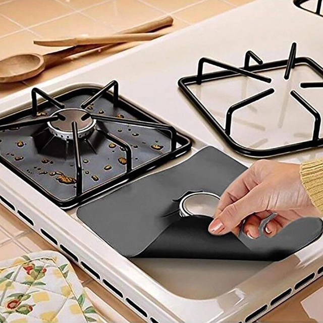 Folia ochronna na kuchenkę gazową z folii aluminiowej - mata kuchenna do czyszczenia linii palników - akcesoria do naczyń kuchennych - Wianko - 14