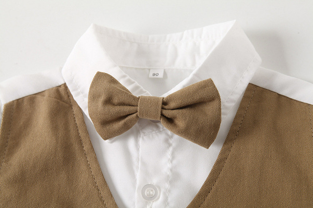 Zestaw garniturków chłopięcych: letnia krótka koszula i spodenki, klasyka dla dzieci, formalne stroje dla chłopców - Wianko - 16
