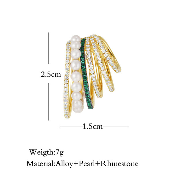 Perełkowe kolczyki kobiece bez klipsów, o wysokim standardzie, inspirowane francuską modą, w retro stylu, wielowarstwowe, 2021 - Wianko - 5