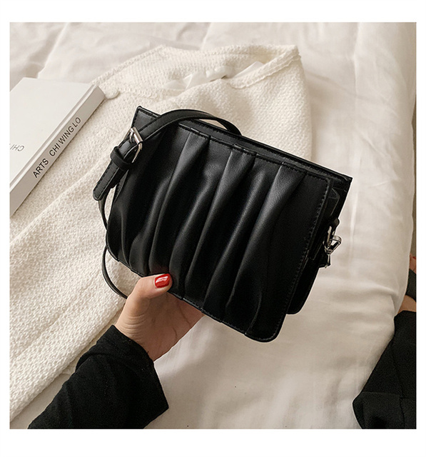 Luxury Small White Pleated Leather Crossbody Bags for Women - Wianko - 37