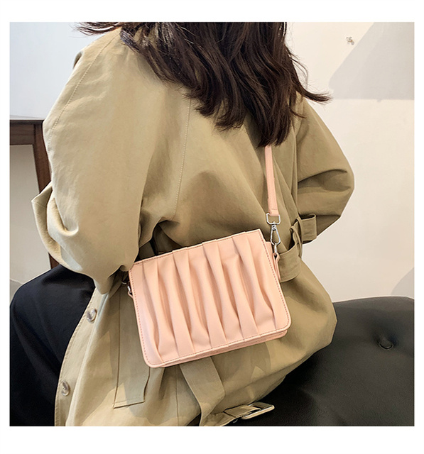 Luxury Small White Pleated Leather Crossbody Bags for Women - Wianko - 26