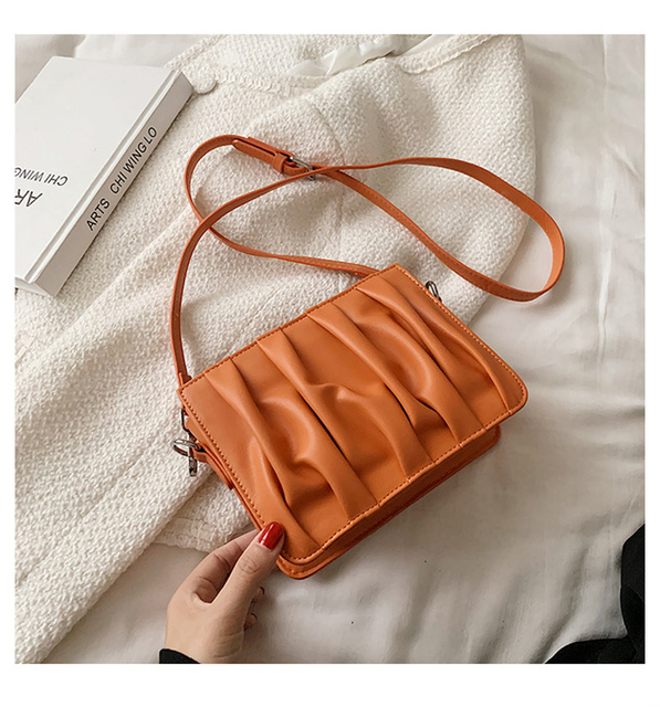 Luxury Small White Pleated Leather Crossbody Bags for Women - Wianko - 39