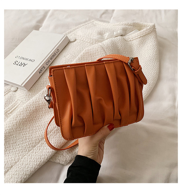 Luxury Small White Pleated Leather Crossbody Bags for Women - Wianko - 40