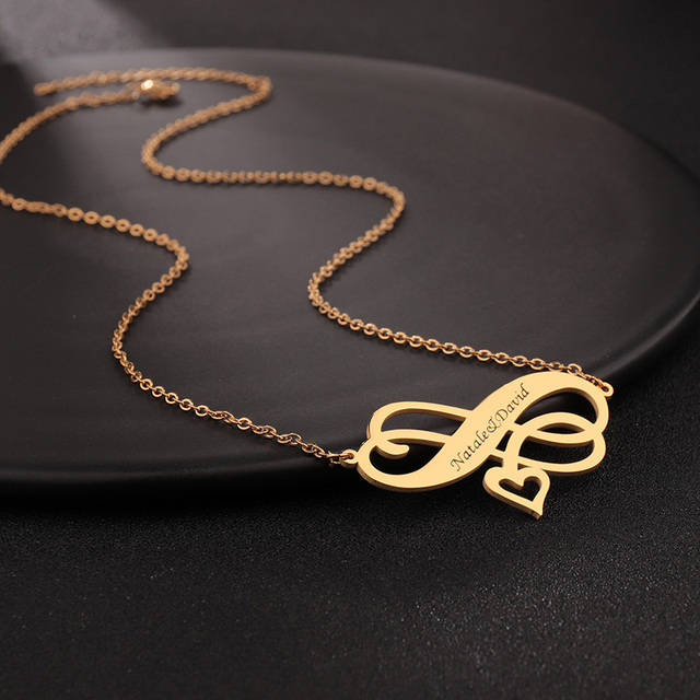 Naszyjnik Nextvance Gold ze stali nierdzewnej z personalizowanym sercem - dla pary, prezent przyjaźni, biżuteria dla kobiet i mężczyzn - Wianko - 4